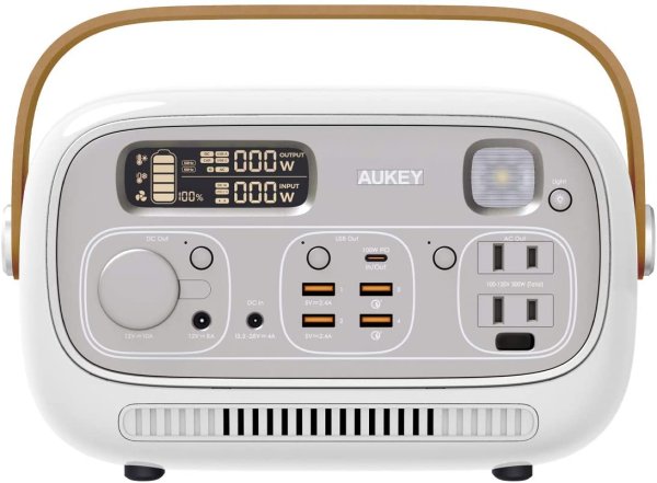 画像1: オーキー AUKEY  充電器 ポータブル電源 Power Studio 300 297wh ホワイト PS-RE03 WH (1)