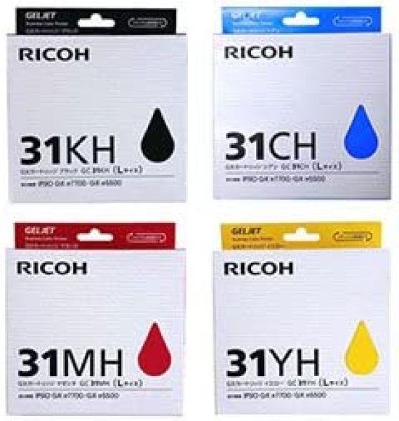 画像1: RICOH　GC31KH/CH/MH/YH　大容量　Lサイズ　純正インクカートリッジ　4色セット　リコー (1)