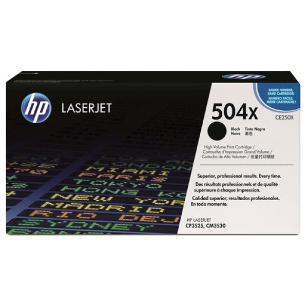 画像1: HP 504X(CE250X) 純正トナー ■ブラック (1)