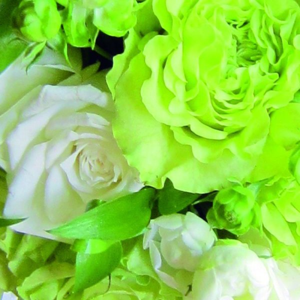 画像1: スタンド花 2段飾り ■白&緑 (1)