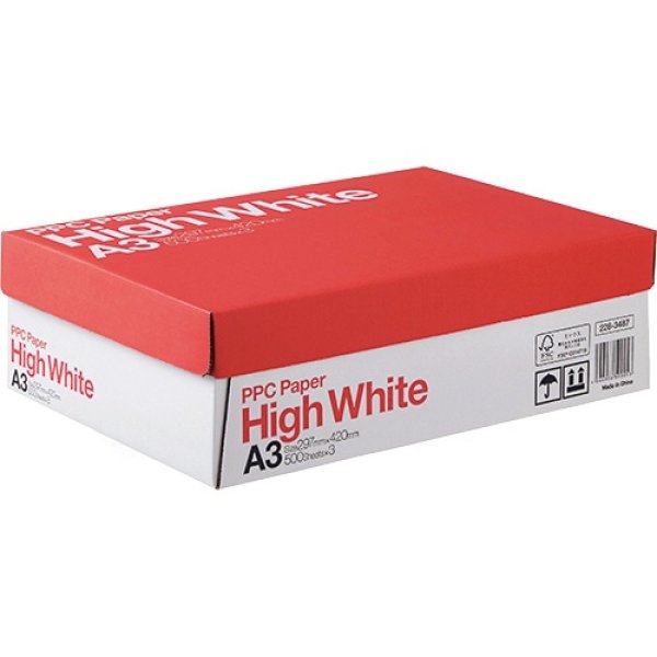 画像1: 法人様向け コピー用紙 PPC PAPER High White A3 1箱（1500枚：500枚×3冊） (1)