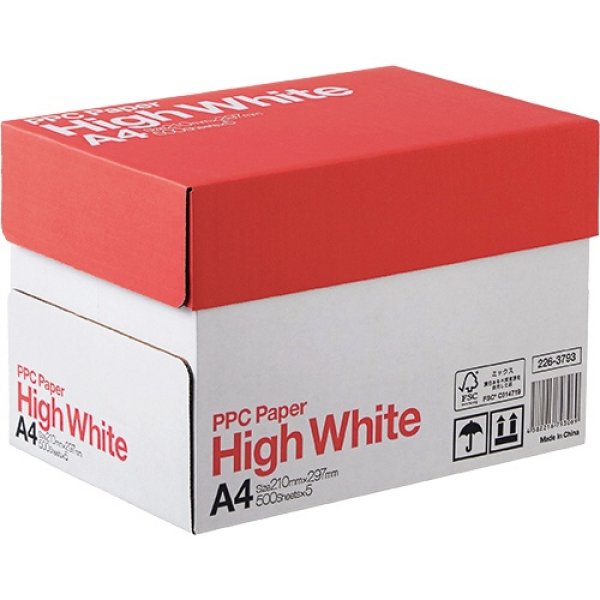 画像1: 法人様向け コピー用紙 PPC PAPER High White A4 1箱（2500枚：500枚×5冊） (1)