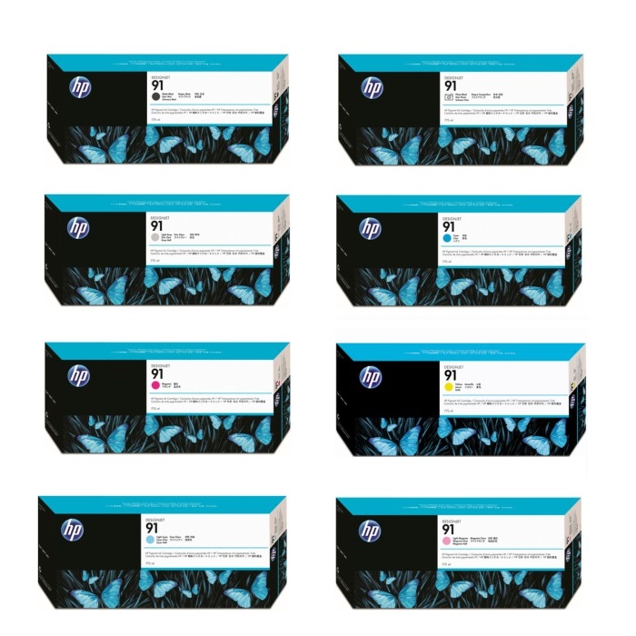 HP 91 純正インクカートリッジ 8色セット|プリンターの消耗品はトナー