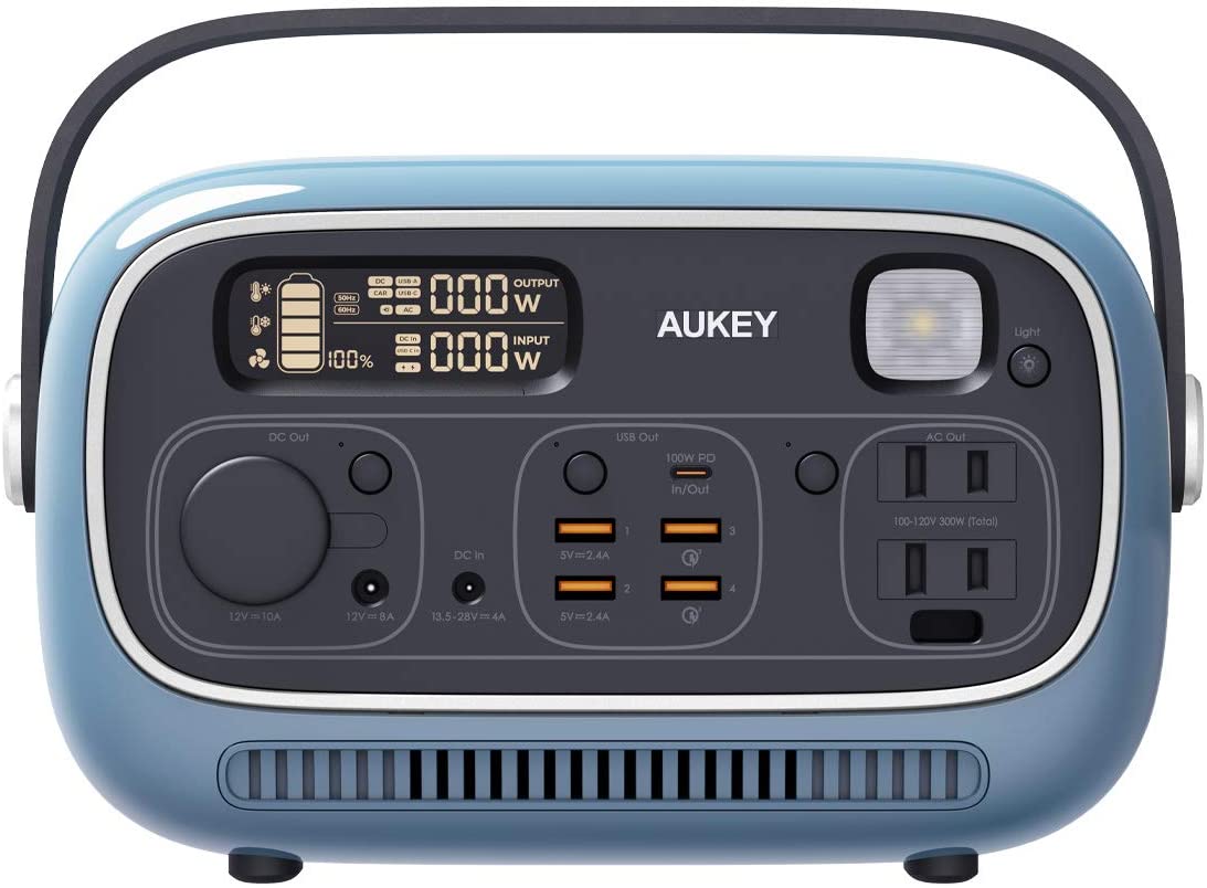 オーキー AUKEY 充電器 ポータブル電源 Power Studio 300 297wh ブルー PS-RE03  BU｜プリンターの消耗品はトナーマートへ