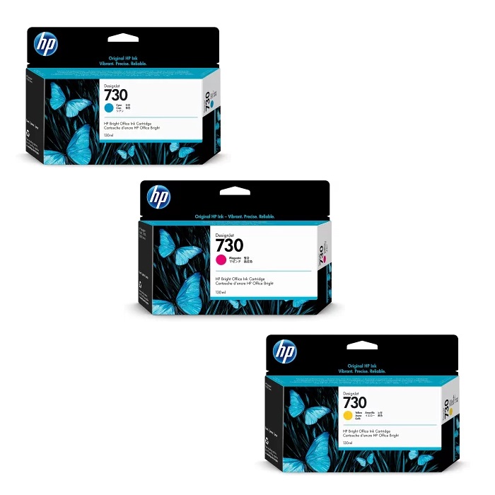 HP 730 純正インク カラー 3色セット 130mL 各1 計3個 |｜プリンターの消耗品はトナーマートへ