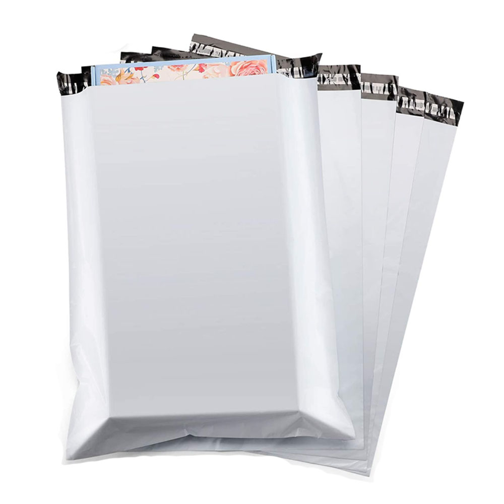 宅配ビニール袋 テープ付 B5サイズ 白 100枚 （幅200*高280＋40ｍｍ 厚